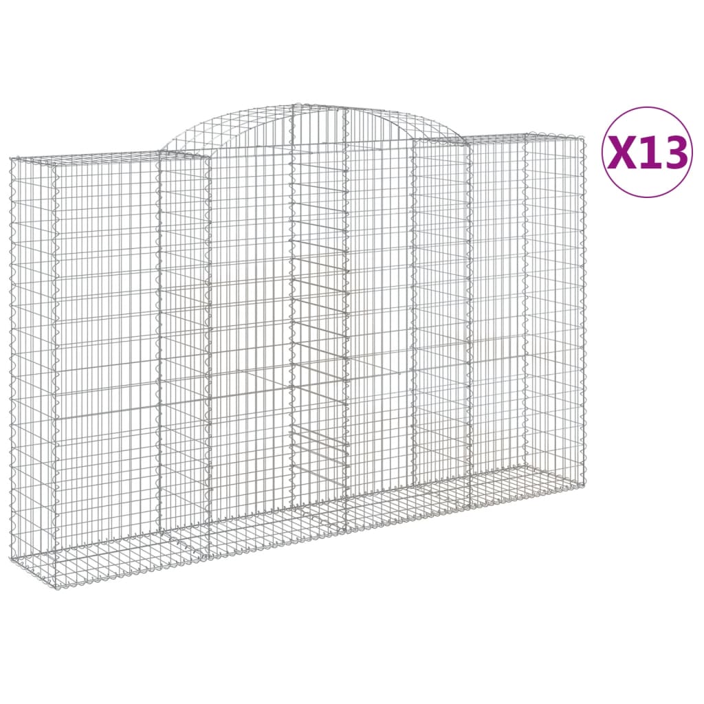 Συρματοκιβώτια Τοξωτά 13 τεμ. 300x50x180/200 εκ. Γαλβαν. Ατσάλι