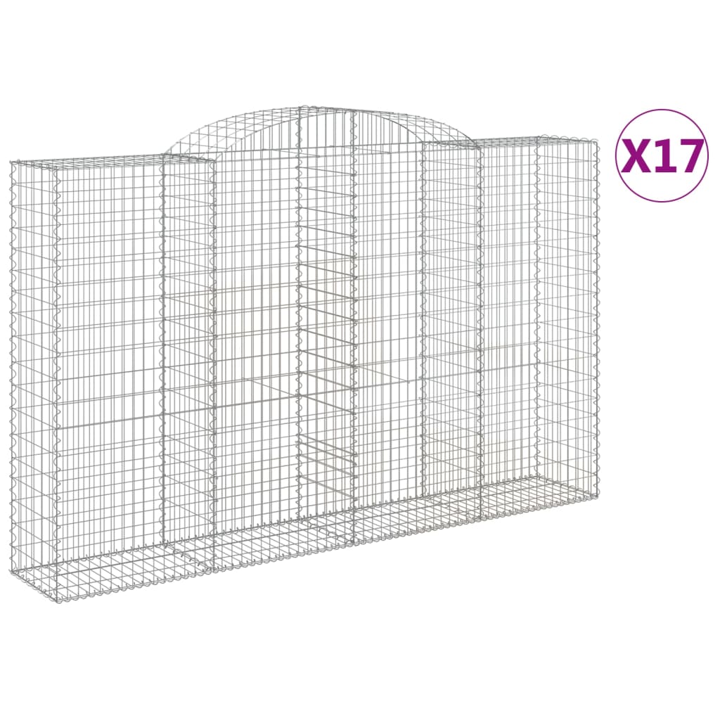 Συρματοκιβώτια Τοξωτά 17 τεμ. 300x50x180/200 εκ. Γαλβαν. Ατσάλι