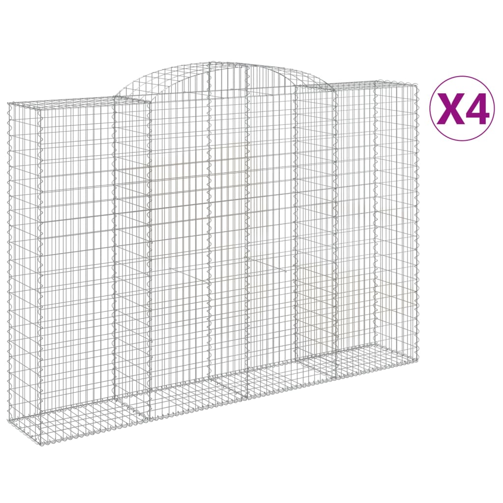 Συρματοκιβώτια Τοξωτά 4 τεμ. 300x50x200/220 εκ. Γαλβαν. Ατσάλι