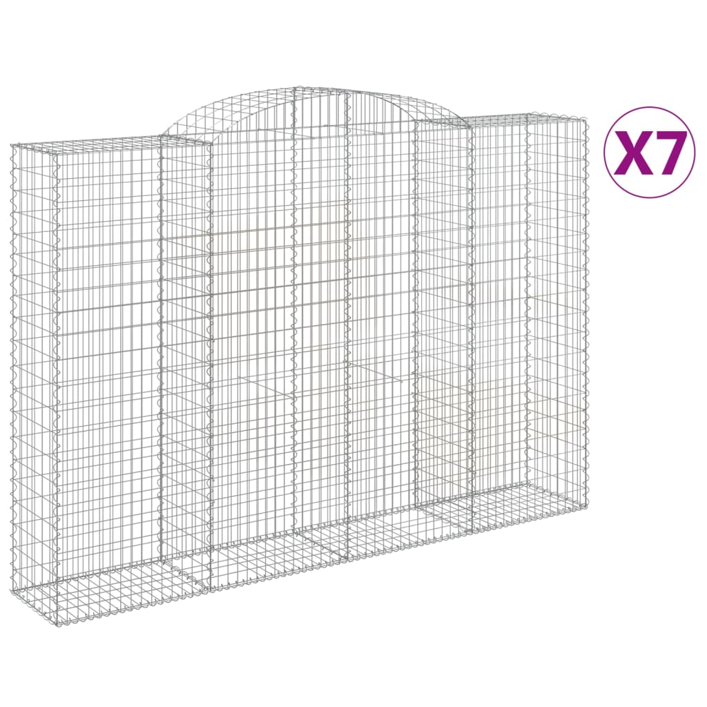Συρματοκιβώτια Τοξωτά 7 τεμ. 300x50x200/220 εκ. Γαλβαν. Ατσάλι