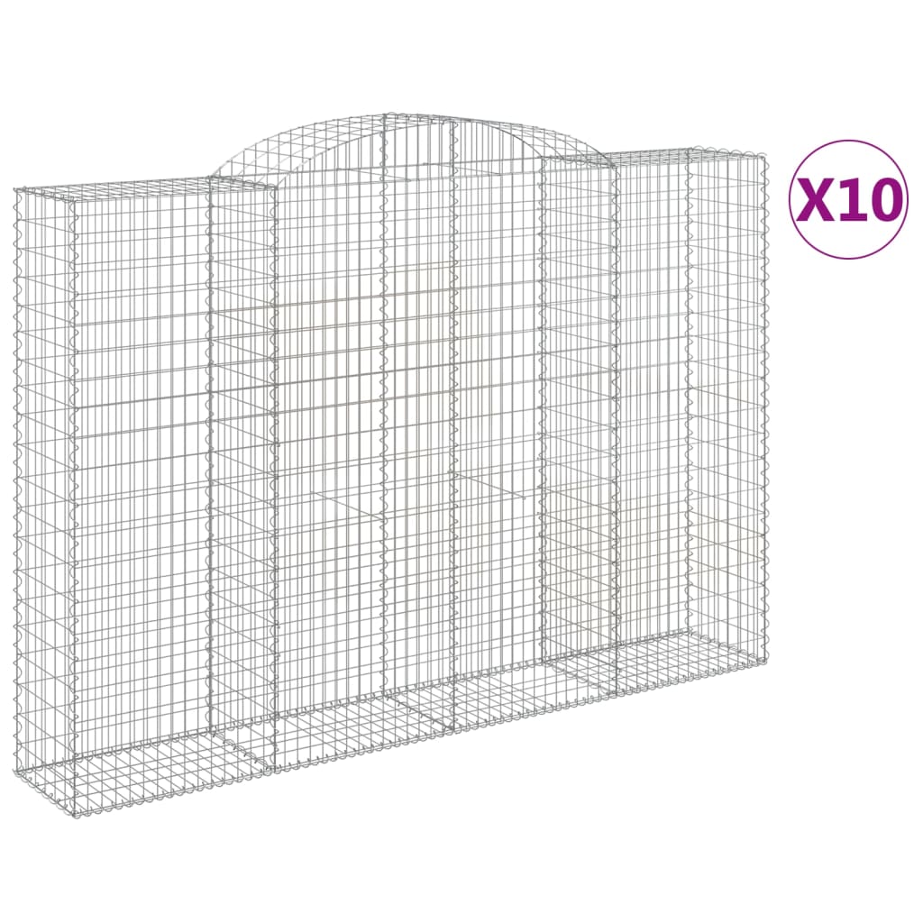 Συρματοκιβώτια Τοξωτά 10 τεμ. 300x50x200/220 εκ. Γαλβαν. Ατσάλι