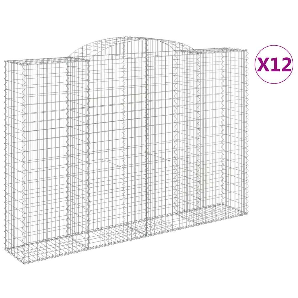 Συρματοκιβώτια Τοξωτά 12 τεμ. 300x50x200/220 εκ. Γαλβαν. Ατσάλι