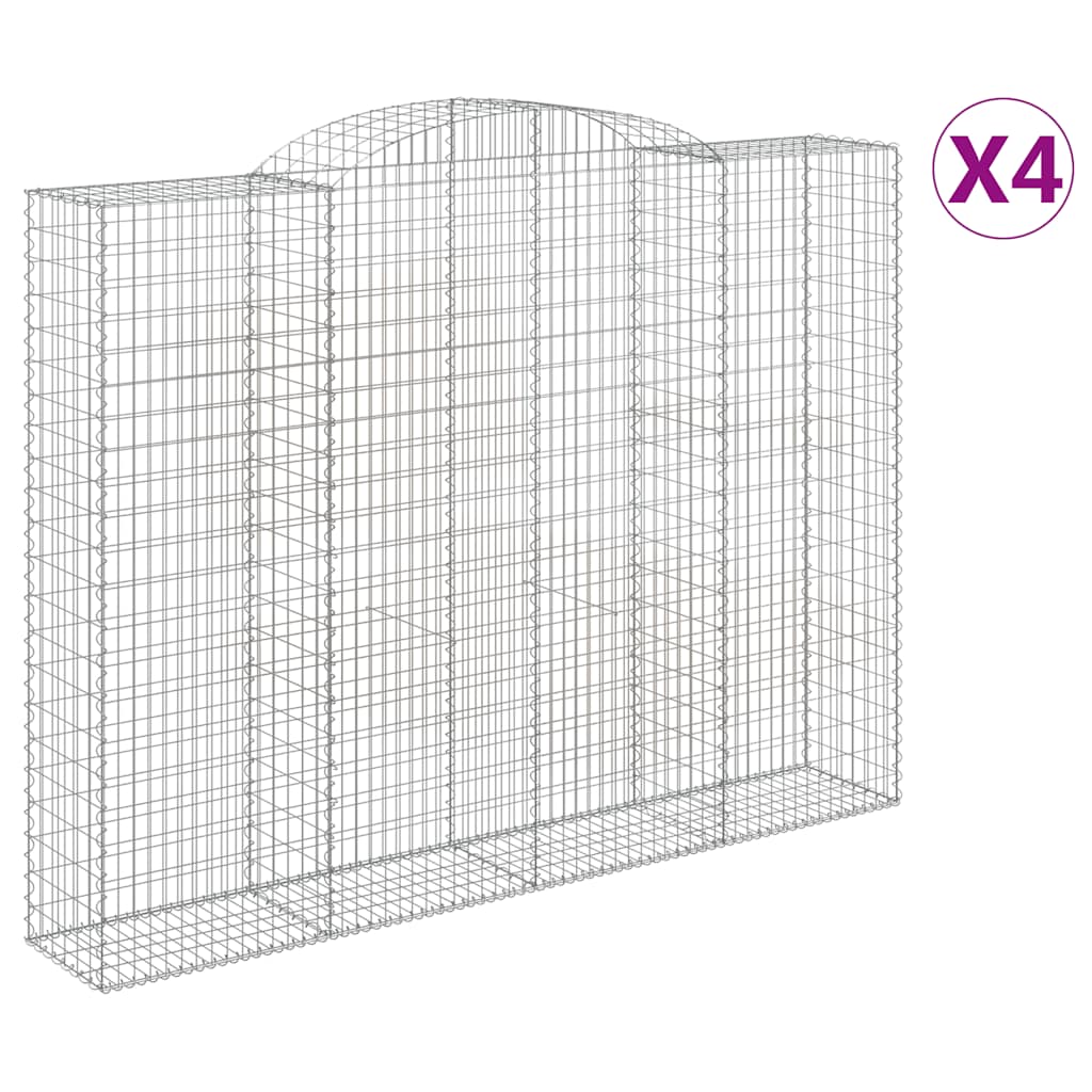 Συρματοκιβώτια Τοξωτά 4 τεμ. 300x50x220/240 εκ. Γαλβαν. Ατσάλι