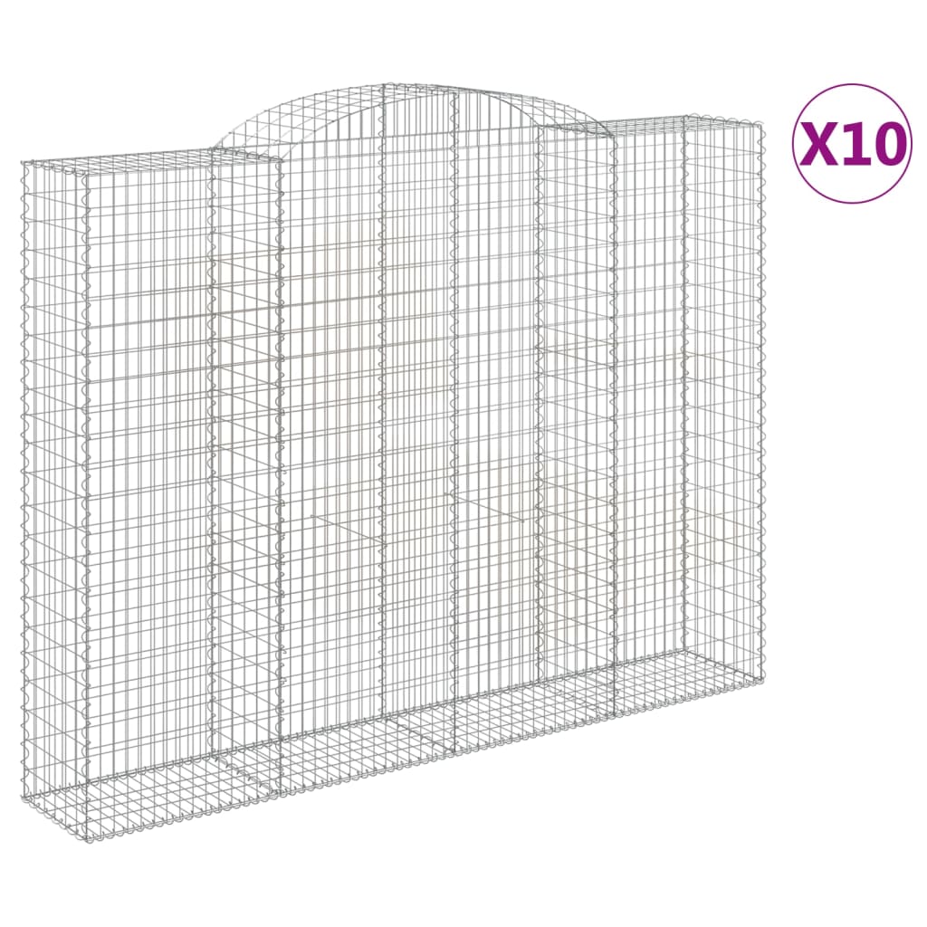 Συρματοκιβώτια Τοξωτά 10 τεμ. 300x50x220/240 εκ. Γαλβαν. Σίδερο