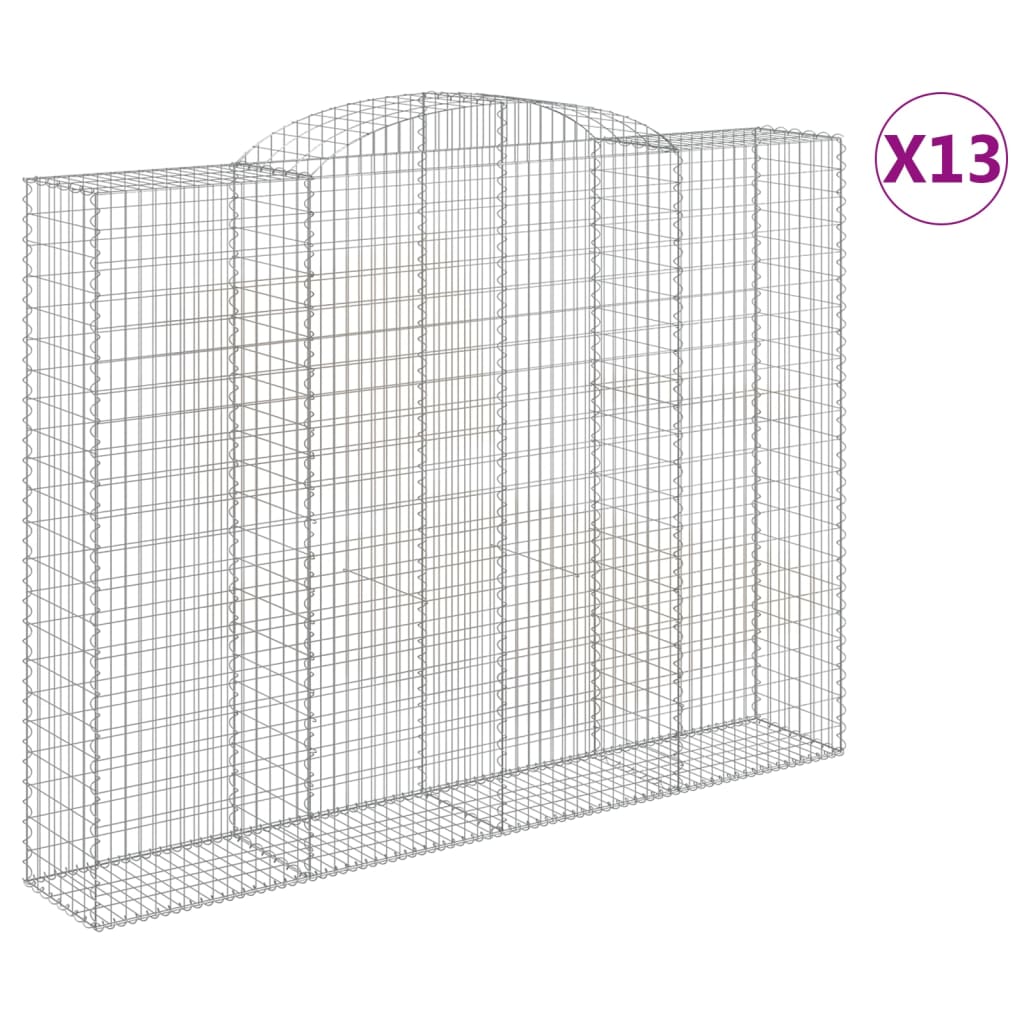 Συρματοκιβώτια Τοξωτά 13 τεμ. 300x50x220/240 εκ. Γαλβαν. Ατσάλι