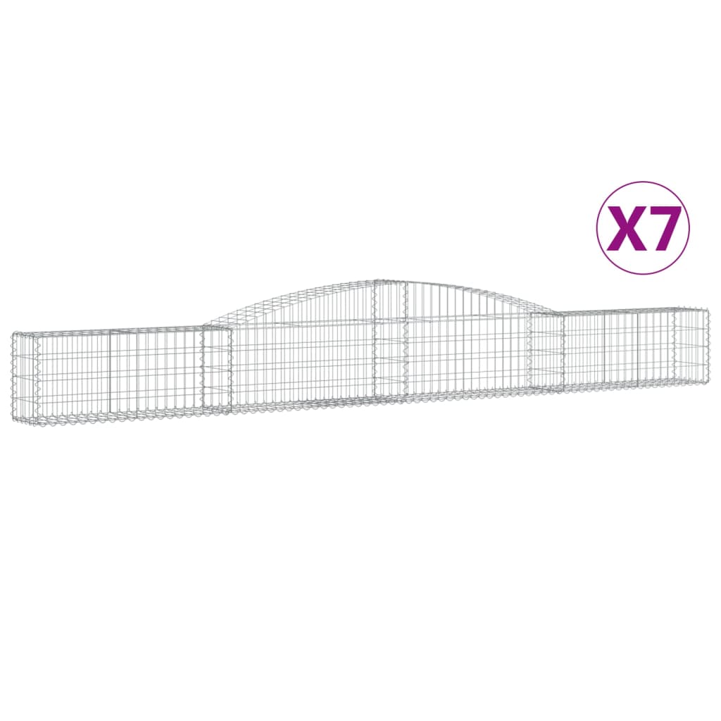Συρματοκιβώτια Τοξωτά 7 τεμ. 400x30x40/60 εκ. Γαλβαν. Ατσάλι