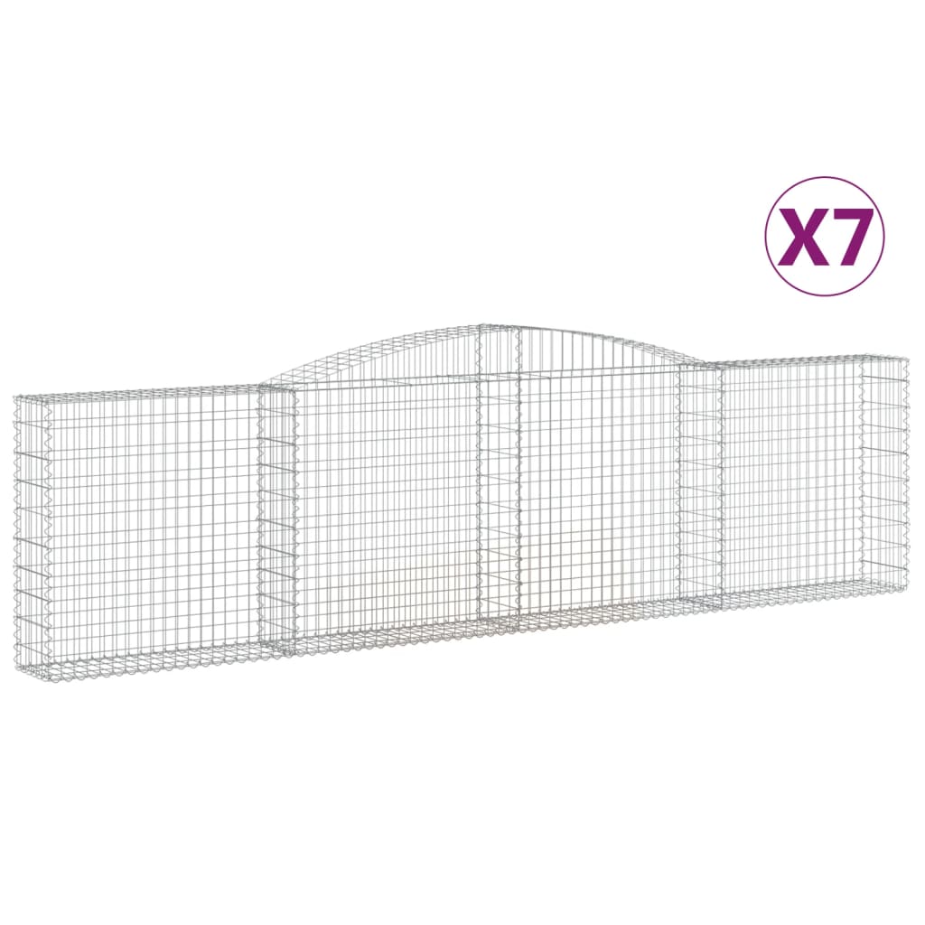 Συρματοκιβώτια Τοξωτά 7 τεμ. 400x30x100/120 εκ. Γαλβαν. Ατσάλι