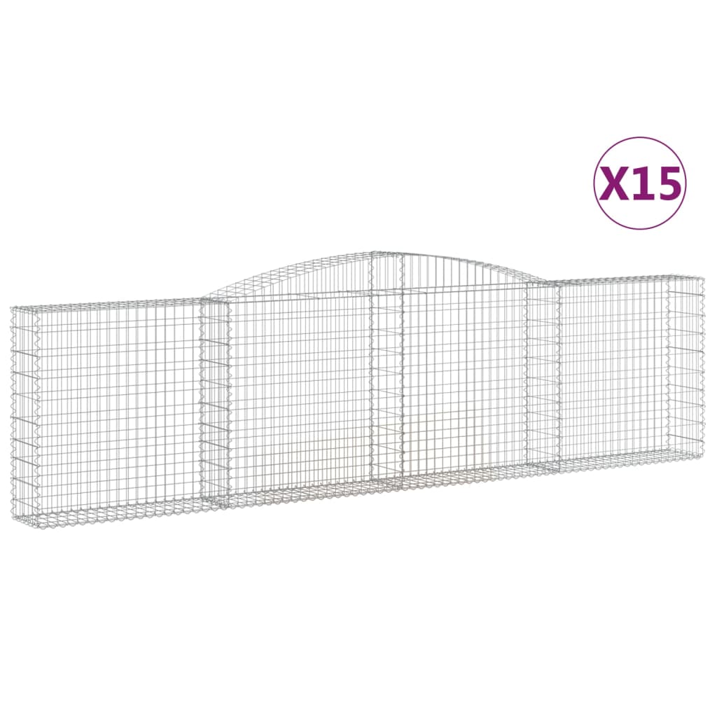 Συρματοκιβώτια Τοξωτά 15 τεμ. 400x30x100/120 εκ. Γαλβαν. Ατσάλι