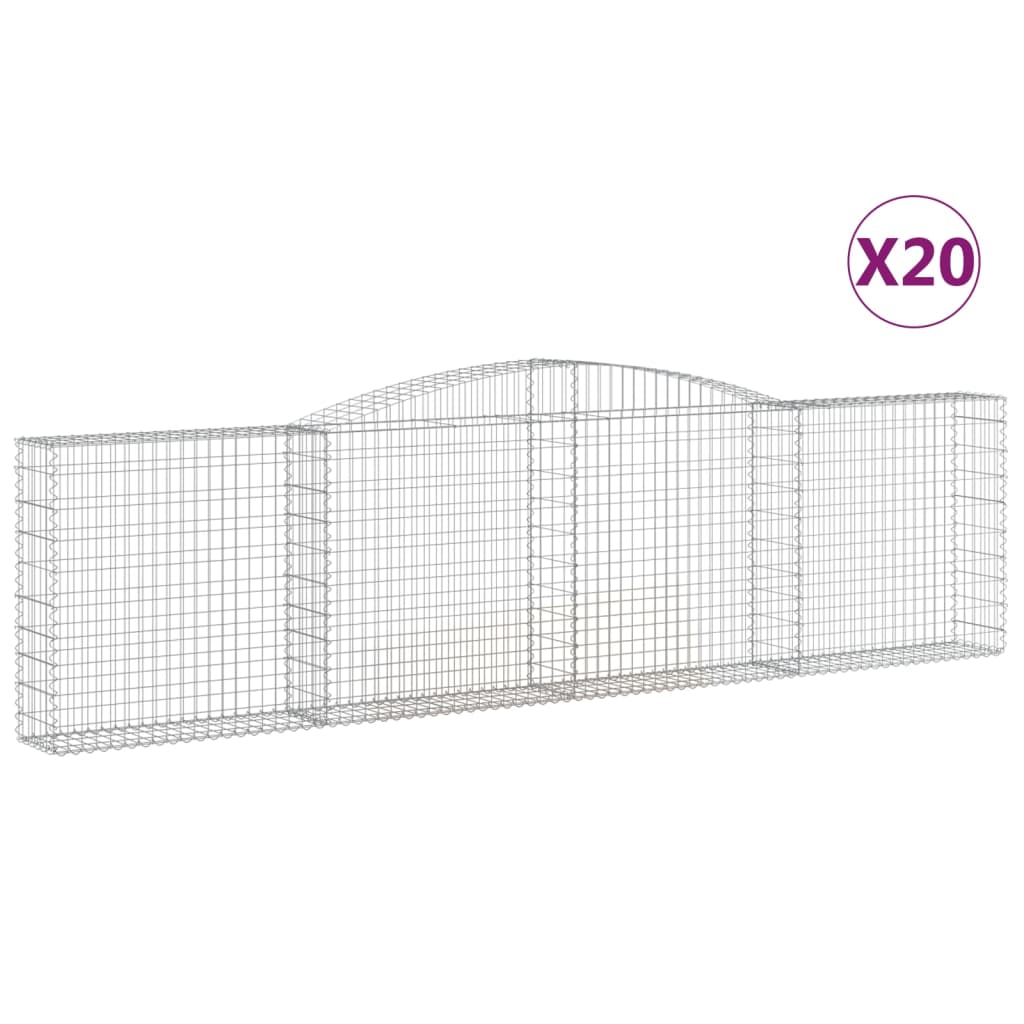 Συρματοκιβώτια Τοξωτά 20 τεμ. 400x30x100/120 εκ. Γαλβαν. Ατσάλι