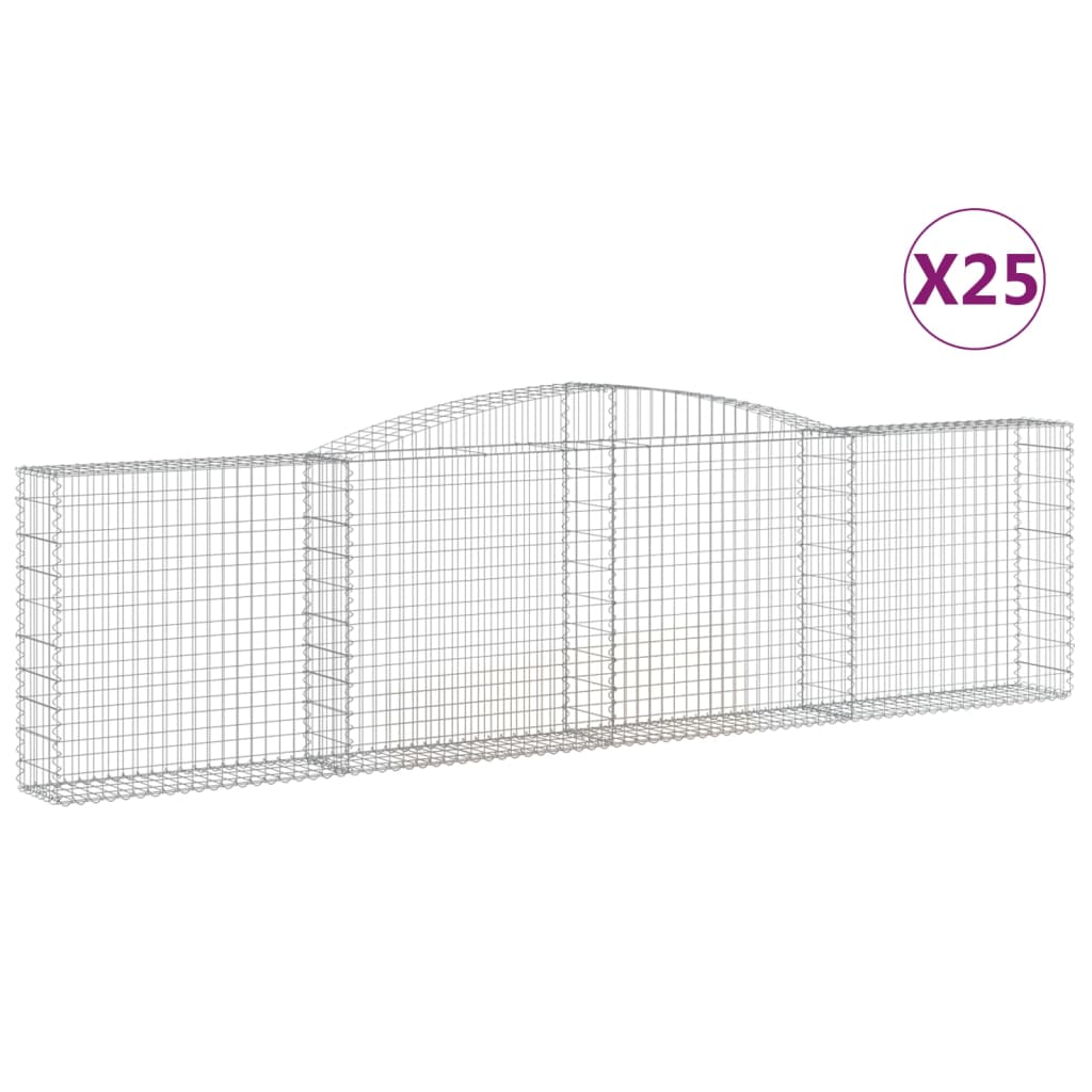 Συρματοκιβώτια Τοξωτά 25 τεμ. 400x30x100/120 εκ. Γαλβαν. Ατσάλι
