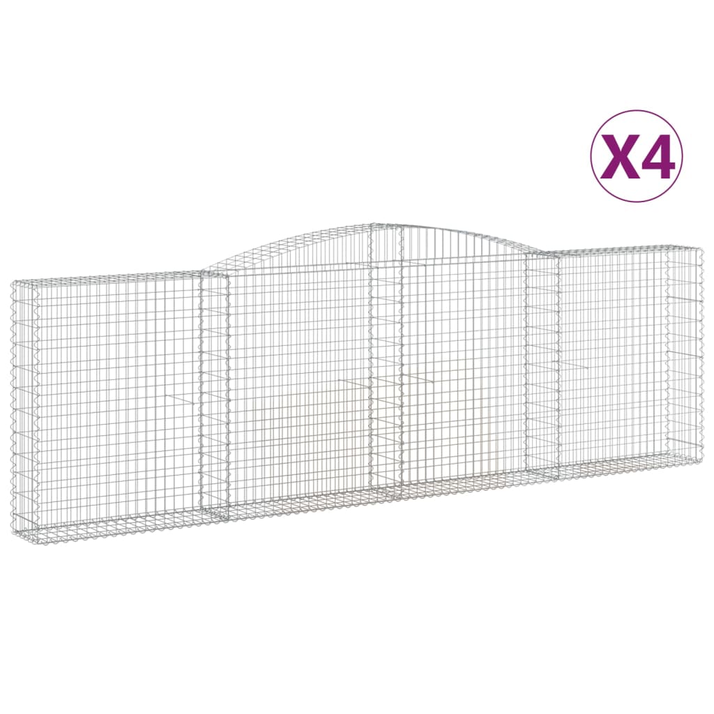 Συρματοκιβώτια Τοξωτά 4 τεμ. 400x30x120/140 εκ. Γαλβαν. Ατσάλι