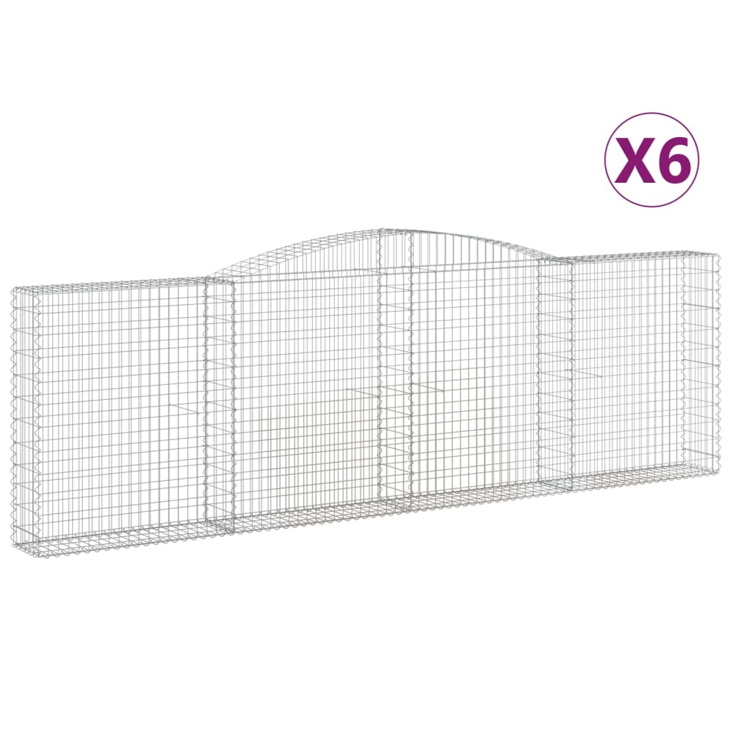 Συρματοκιβώτια Τοξωτά 6 τεμ. 400x30x120/140 εκ. Γαλβαν. Ατσάλι