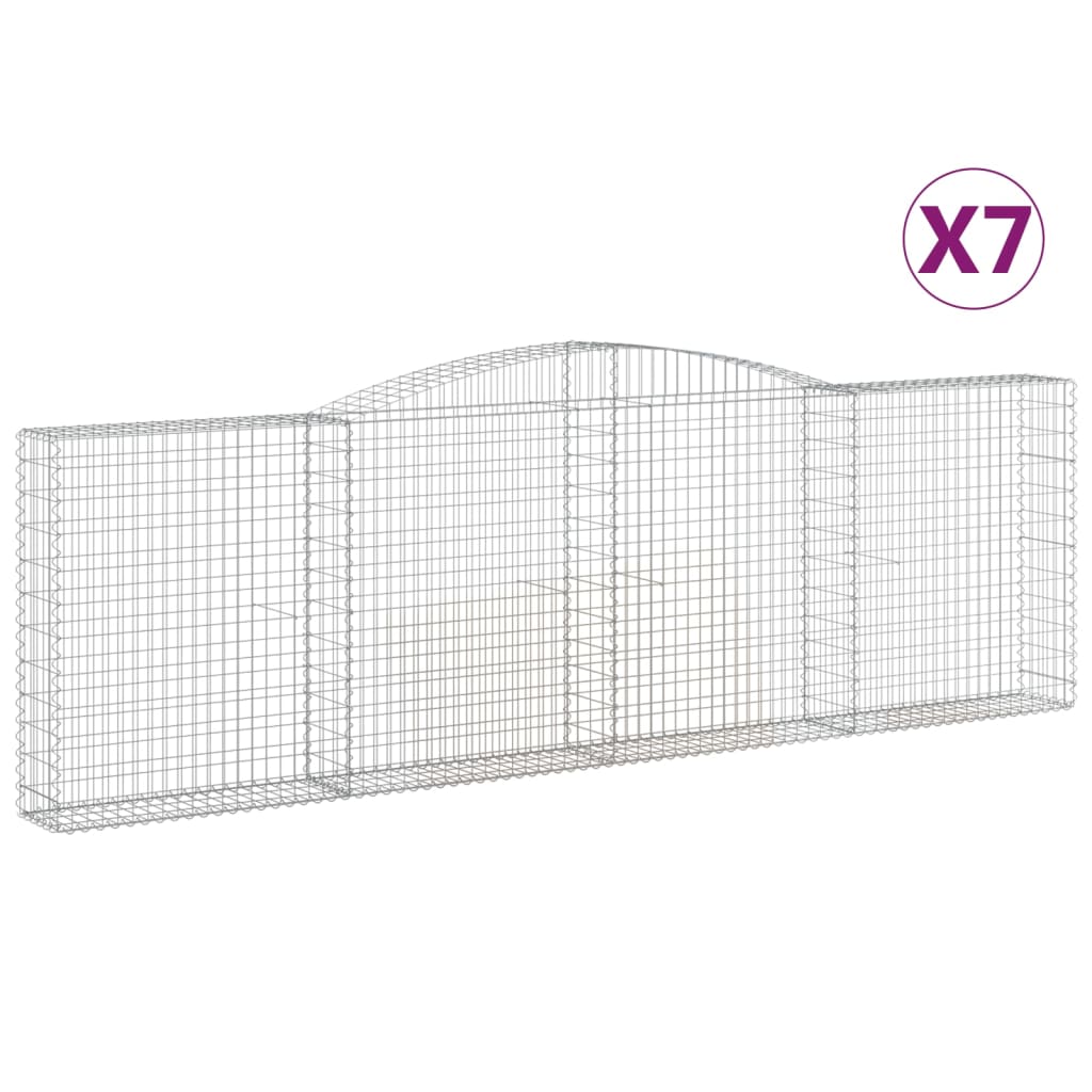 Συρματοκιβώτια Τοξωτά 7 τεμ. 400x30x120/140 εκ. Γαλβαν. Ατσάλι