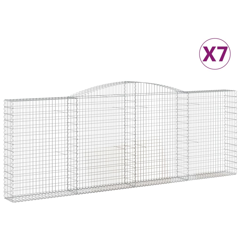 Συρματοκιβώτια Τοξωτά 7 τεμ. 400x30x140/160 εκ. Γαλβαν. Ατσάλι