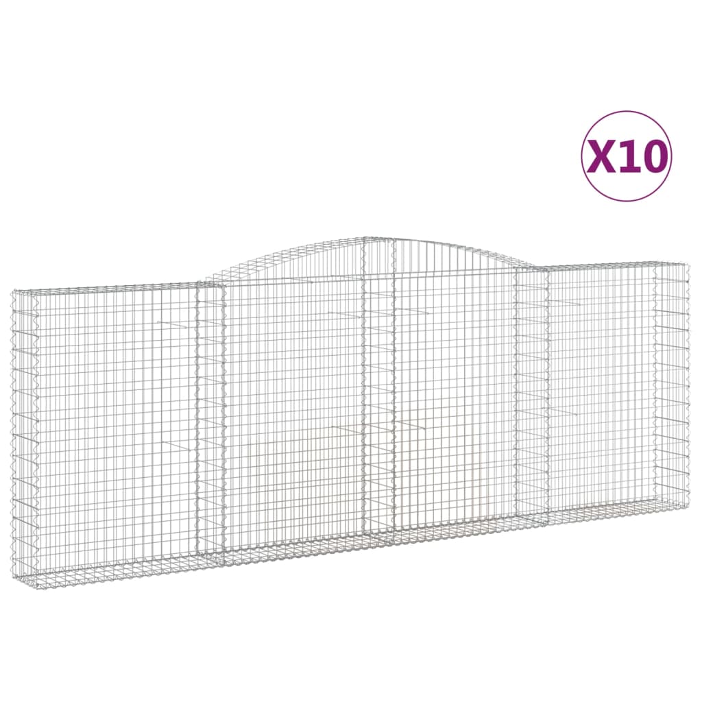Συρματοκιβώτια Τοξωτά 10 τεμ. 400x30x140/160 εκ. Γαλβαν. Ατσάλι