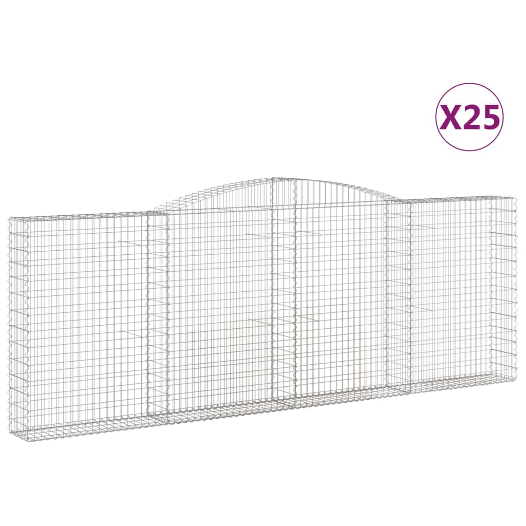 Συρματοκιβώτια Τοξωτά 25 τεμ. 400x30x140/160 εκ. Γαλβαν. Ατσάλι