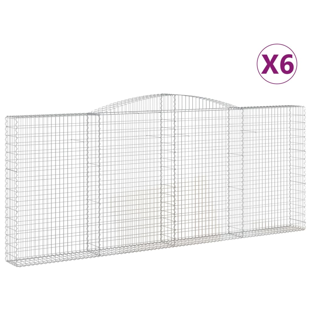Συρματοκιβώτια Τοξωτά 6 τεμ. 400x30x160/180 εκ. Γαλβαν. Ατσάλι