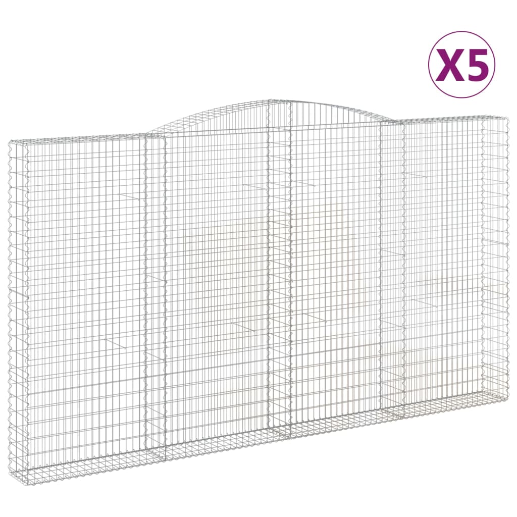 Συρματοκιβώτια Τοξωτά 5 τεμ. 400x30x220/240 εκ. Γαλβαν. Ατσάλι