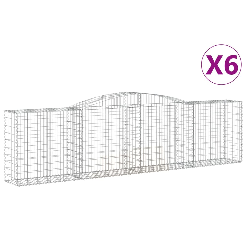 Συρματοκιβώτια Τοξωτά 6 τεμ. 400x50x100/120 εκ. Γαλβαν. Ατσάλι