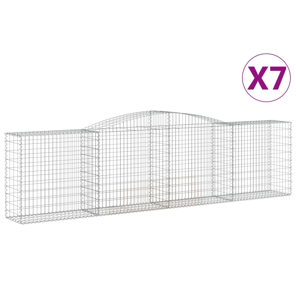 Συρματοκιβώτια Τοξωτά 7 τεμ. 400x50x100/120 εκ. Γαλβαν. Ατσάλι
