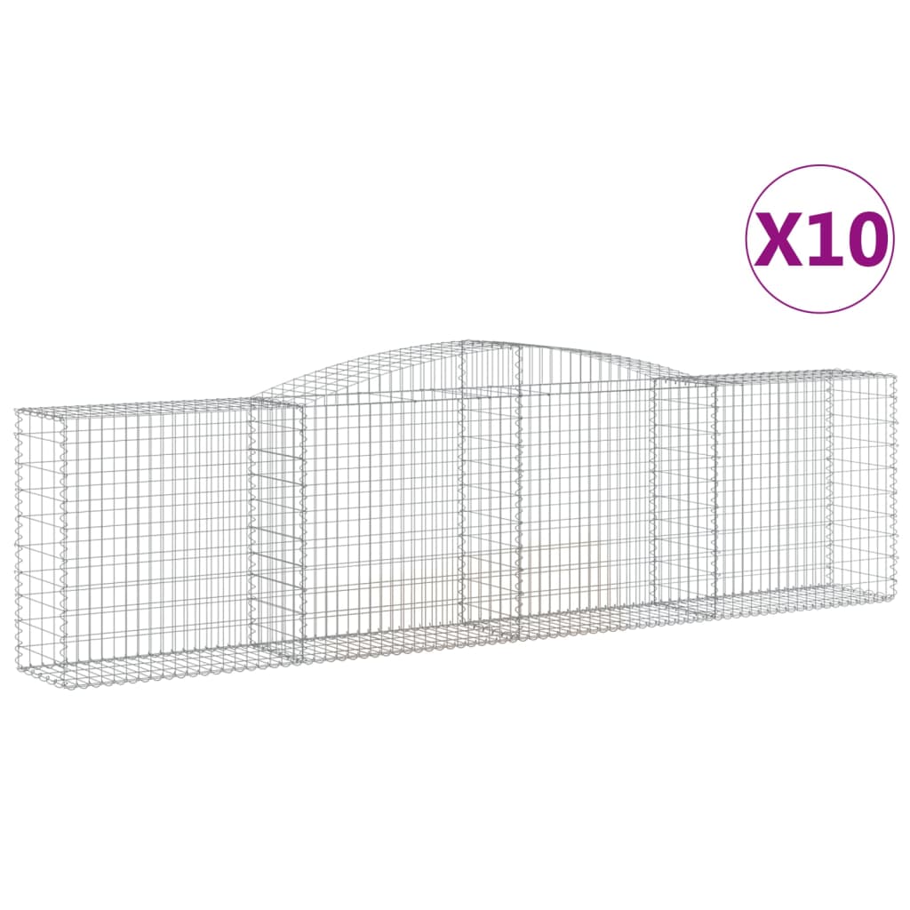 Συρματοκιβώτια Τοξωτά 10 τεμ. 400x50x100/120 εκ. Γαλβαν. Ατσάλι