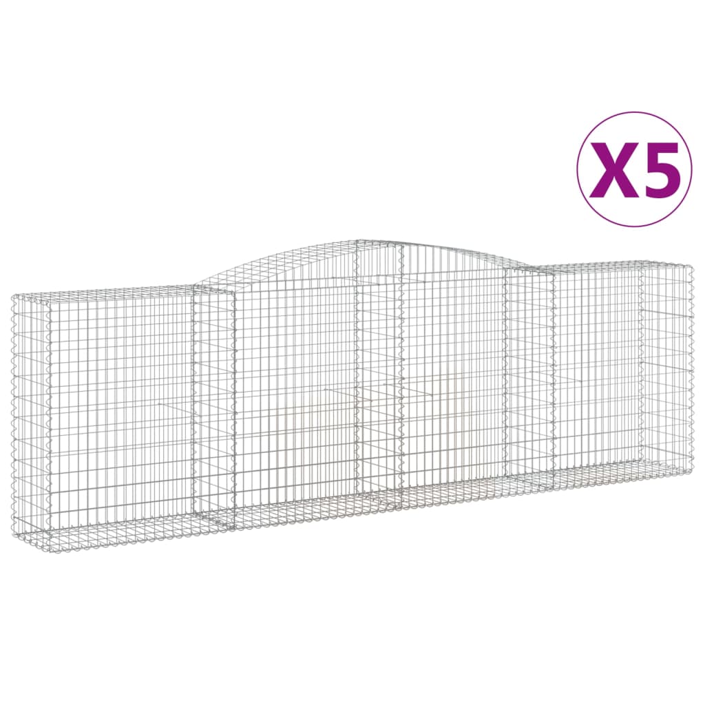 Συρματοκιβώτια Τοξωτά 5 τεμ. 400x50x120/140 εκ. Γαλβαν. Ατσάλι