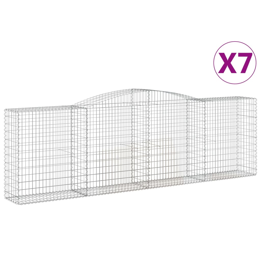 Συρματοκιβώτια Τοξωτά 7 τεμ. 400x50x120/140 εκ. Γαλβαν. Ατσάλι