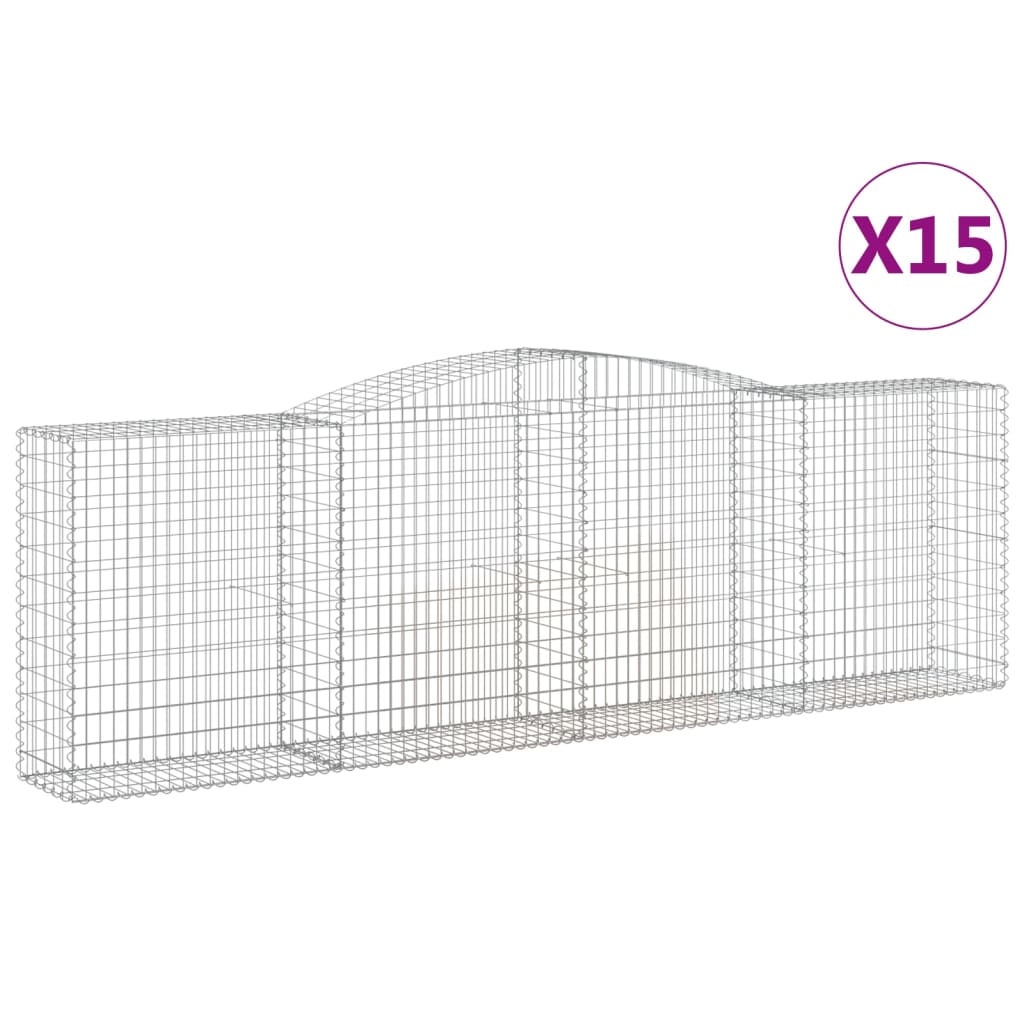 Συρματοκιβώτια Τοξωτά 15 τεμ. 400x50x120/140 εκ. Γαλβαν. Ατσάλι