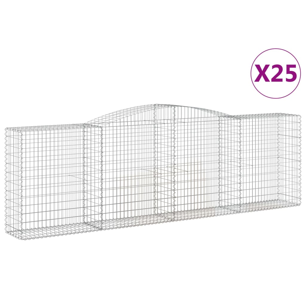 Συρματοκιβώτια Τοξωτά 25 τεμ. 400x50x120/140 εκ. Γαλβαν. Ατσάλι