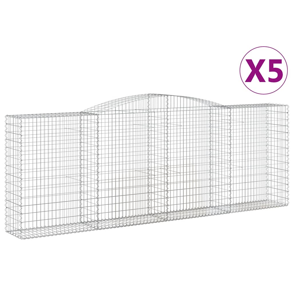 Συρματοκιβώτια Τοξωτά 5 τεμ. 400x50x140/160 εκ. Γαλβαν. Ατσάλι