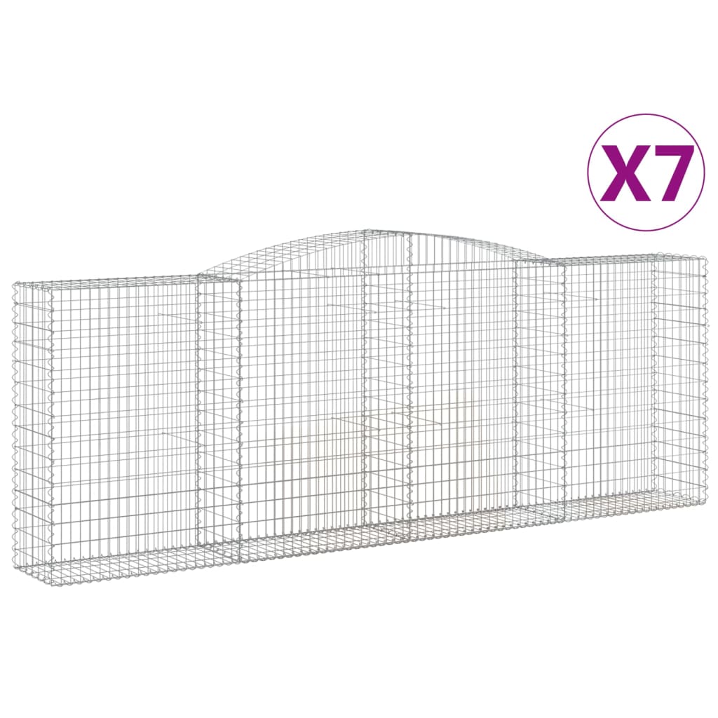 Συρματοκιβώτια Τοξωτά 7 τεμ. 400x50x140/160 εκ. Γαλβαν. Ατσάλι