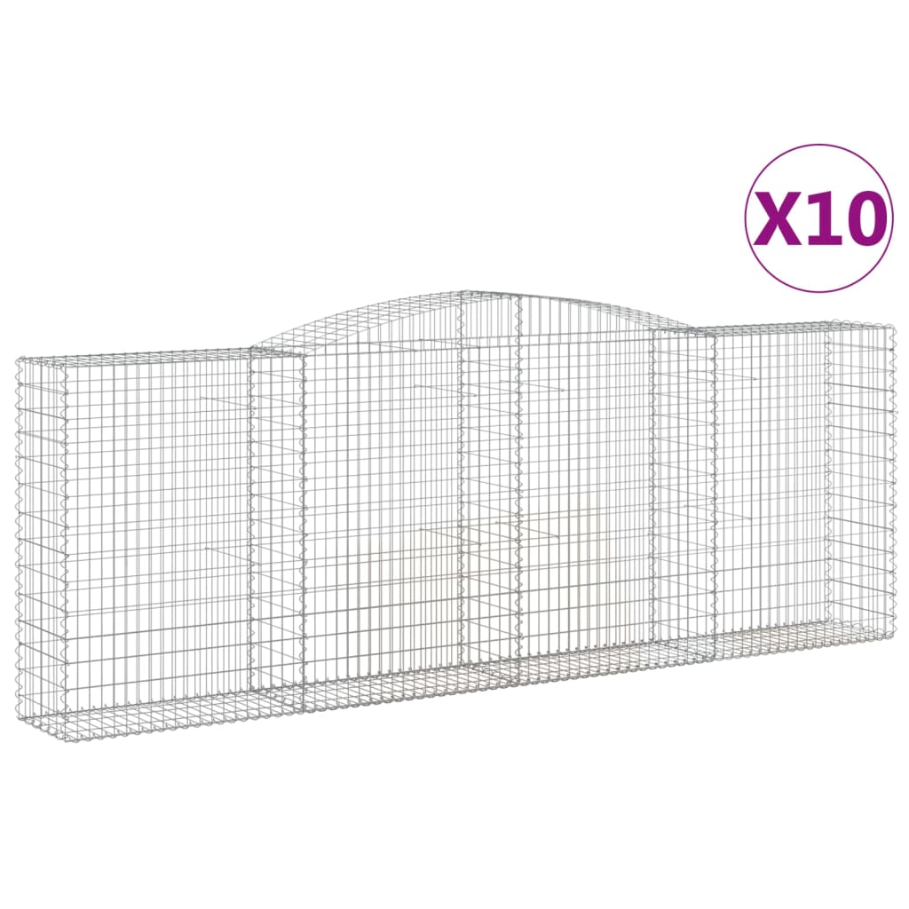Συρματοκιβώτια Τοξωτά 10 τεμ. 400x50x140/160 εκ. Γαλβαν. Ατσάλι