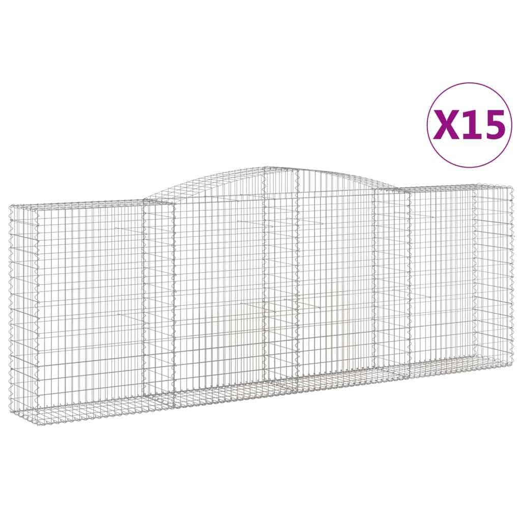 Συρματοκιβώτια Τοξωτά 15 τεμ. 400x50x140/160 εκ. Γαλβαν. Ατσάλι