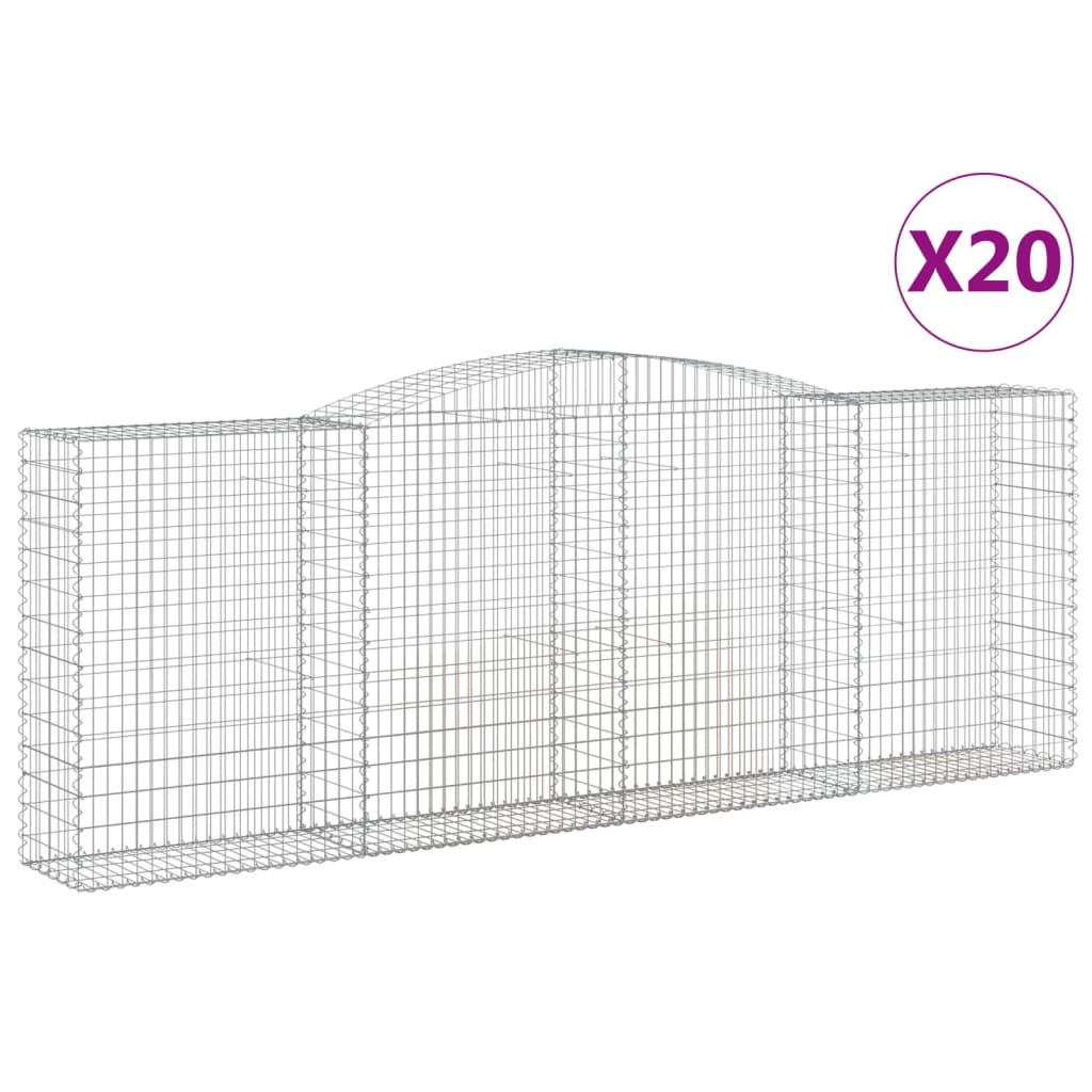Συρματοκιβώτια Τοξωτά 20 τεμ. 400x50x140/160 εκ. Γαλβαν. Ατσάλι