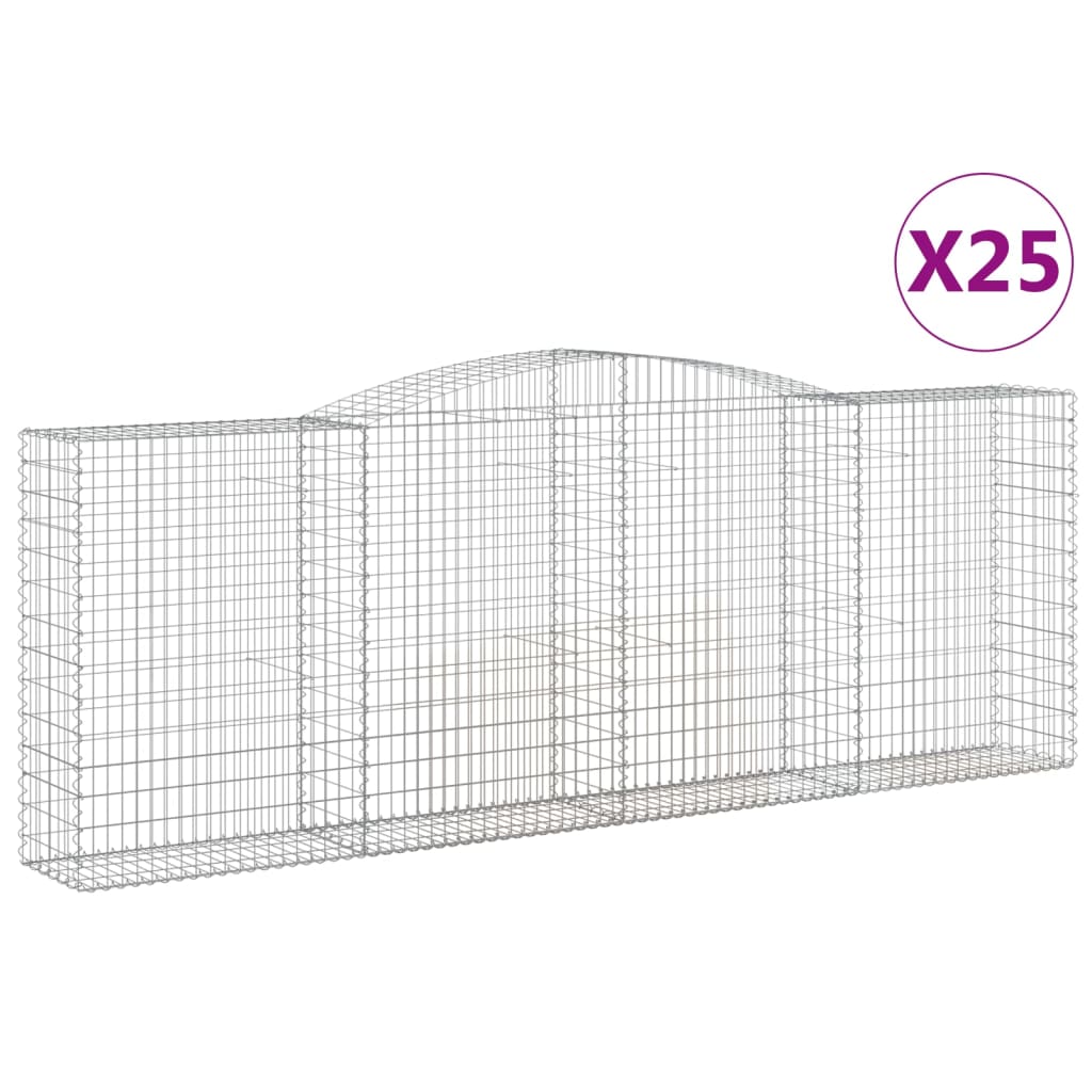 Συρματοκιβώτια Τοξωτά 25 τεμ. 400x50x140/160 εκ. Γαλβαν. Ατσάλι