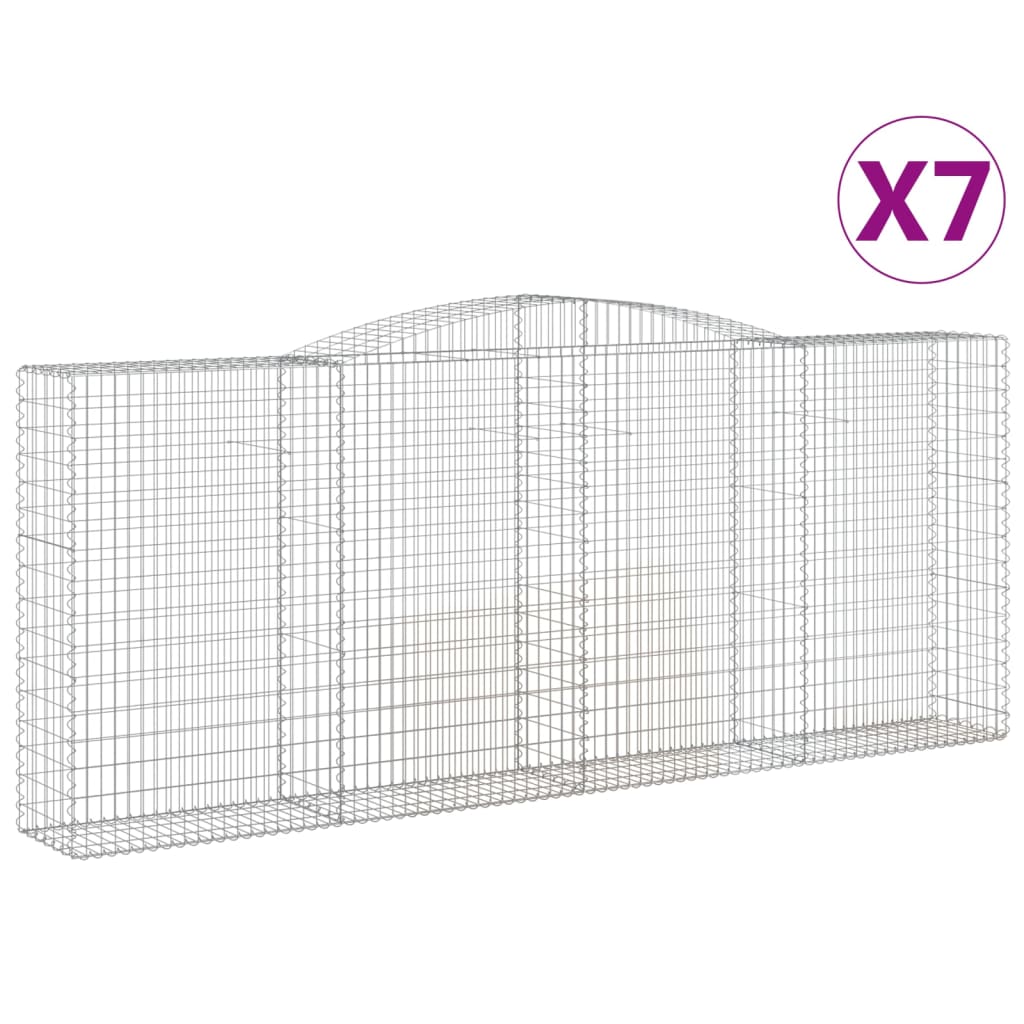 Συρματοκιβώτια Τοξωτά 7 τεμ. 400x50x160/180 εκ. Γαλβαν. Ατσάλι