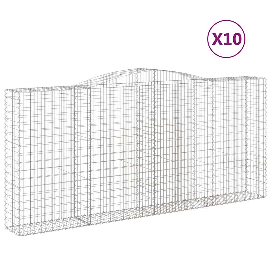 Συρματοκιβώτια Τοξωτά 10 τεμ. 400x50x180/200 εκ. Γαλβαν. Ατσάλι