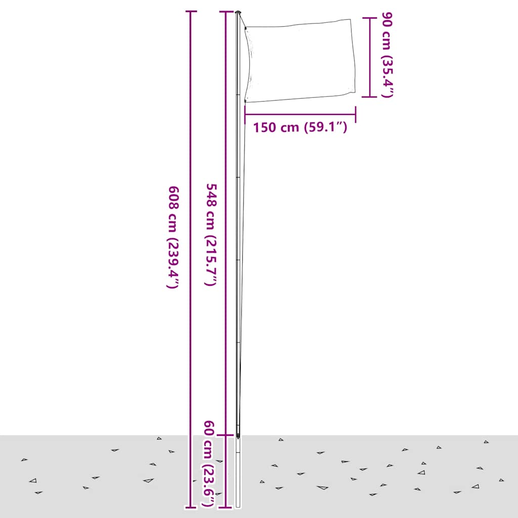 Ισπανική Σημαία και Ιστός 6,08 μ. από Αλουμίνιο