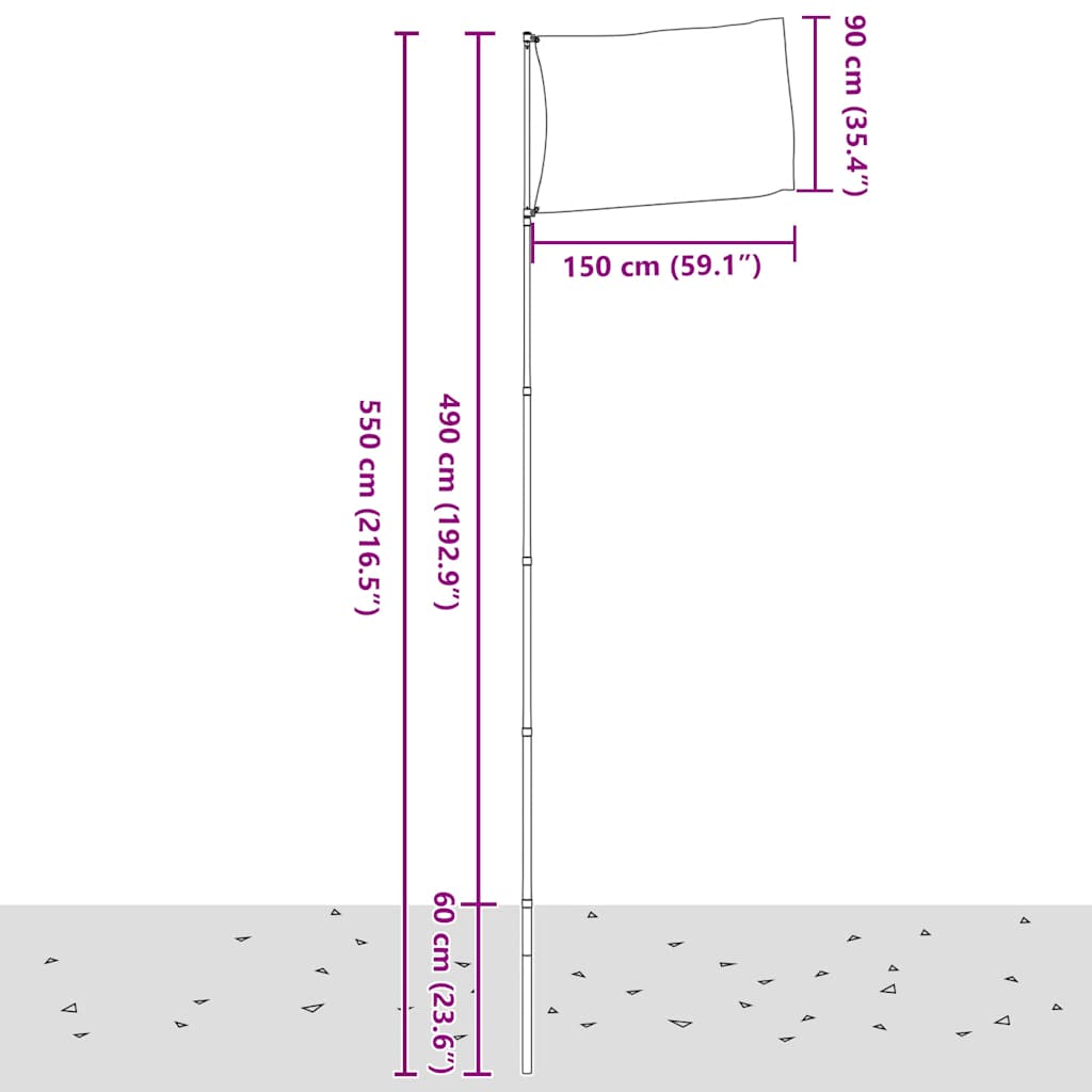 Ισπανική Σημαία και Ιστός 5,5 μ. από Αλουμίνιο