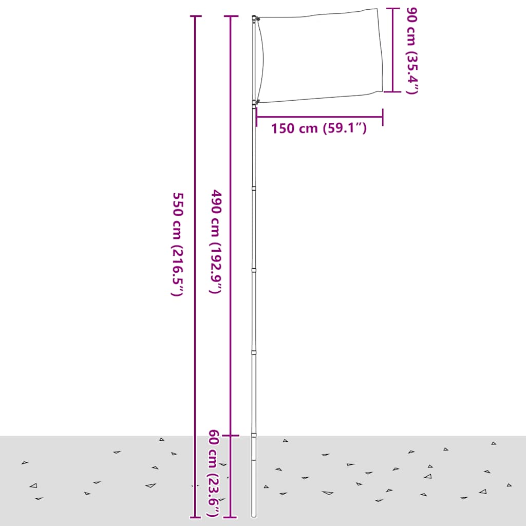 Τσέχικη Σημαία και Ιστός 5,5 μ. από Αλουμίνιο
