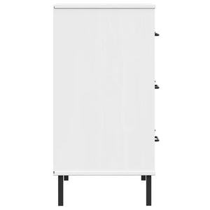 Ντουλάπι OSLO με 3 Συρτάρια Λευκό 77x40x79,5 εκ. Μασίφ Ξύλο - Pakobazaar