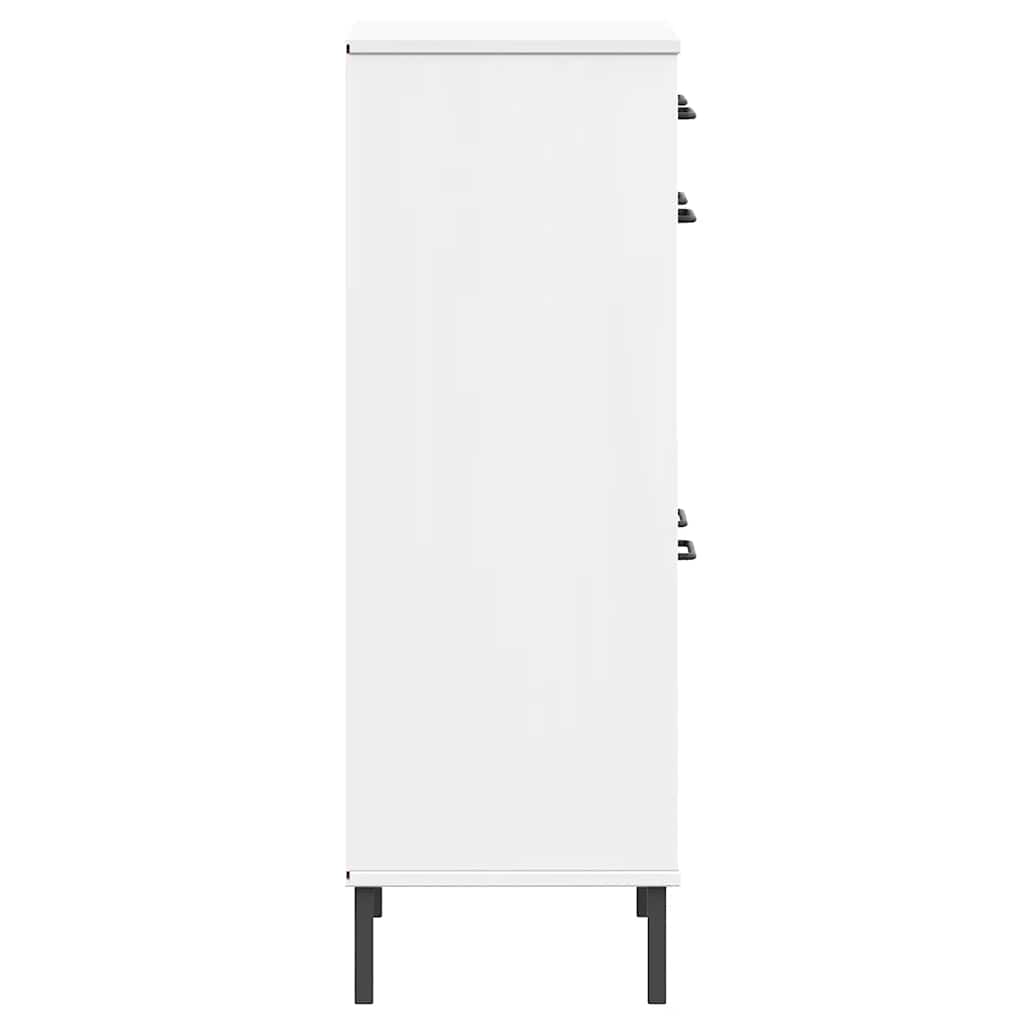 Παπουτσοθήκη OSLO Λευκή Μασίφ Ξύλο Πεύκου με Μετ. Πόδια