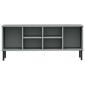 Παπουτσοθήκη OSLO Γκρι 106x35x45 εκ. Μασίφ Ξύλο με Μετ. Πόδια