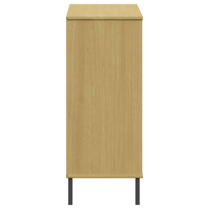 Παπουτσοθήκη OSLO Καφέ 95x35x86 εκ. Μασίφ Ξύλο με Μετ. Πόδια
