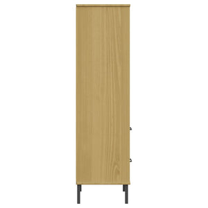 Βιβλιοθήκη OSLO με 2 Συρτάρια Καφέ 60x35x128,5 εκ. Μασίφ Ξύλο - Pakobazaar