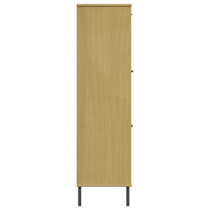 Βιβλιοθήκη OSLO Καφέ 90x35x128,5 εκ. Μασίφ Ξύλο με Μετ. Πόδια