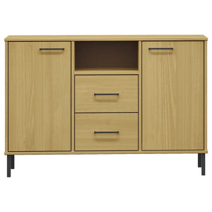 Μπουφές OSLO Καφέ 113x40x77 εκ. Μασίφ Ξύλο με Μεταλλικά Πόδια