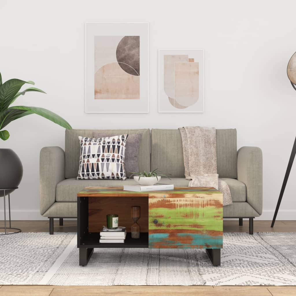 Τραπεζάκι Σαλονιού 80x50x40 εκ. Μασίφ Ανακυκλ. & Επεξ. Ξύλο