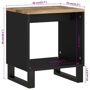 Τραπεζάκι Σαλονιού 40x31x46 εκ. Μασίφ Ξύλο Μάνγκο & Επεξ. Ξύλο