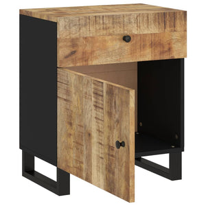 Κομοδίνο 50x33x60 εκ. Μασίφ Ξύλο Μάνγκο & Επεξεργασμένο Ξύλο - Pakobazaar